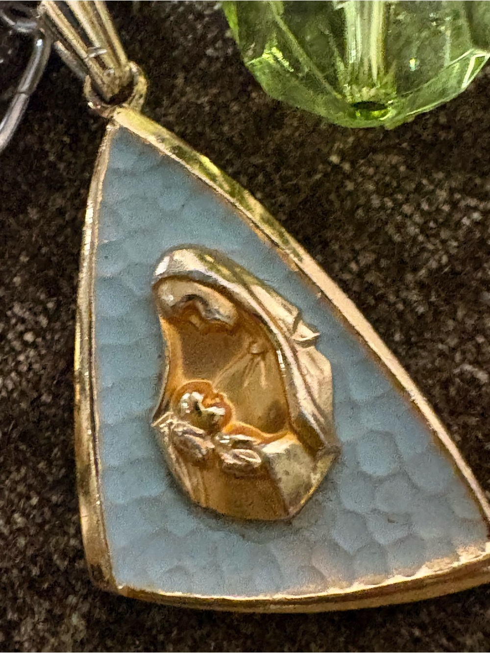 Vtg Upcycled Mother Mary Faith Based Handmade Charm Necklace Artisan Made OOAK - Picture 7 of 14